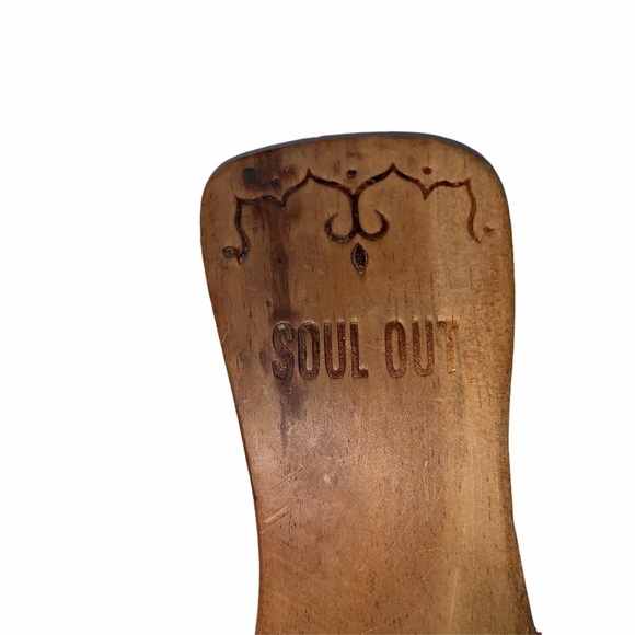 Unique 100% wood soles with suede strap heels red with flower detailing SZ 5.5 - Picture 6 of 8